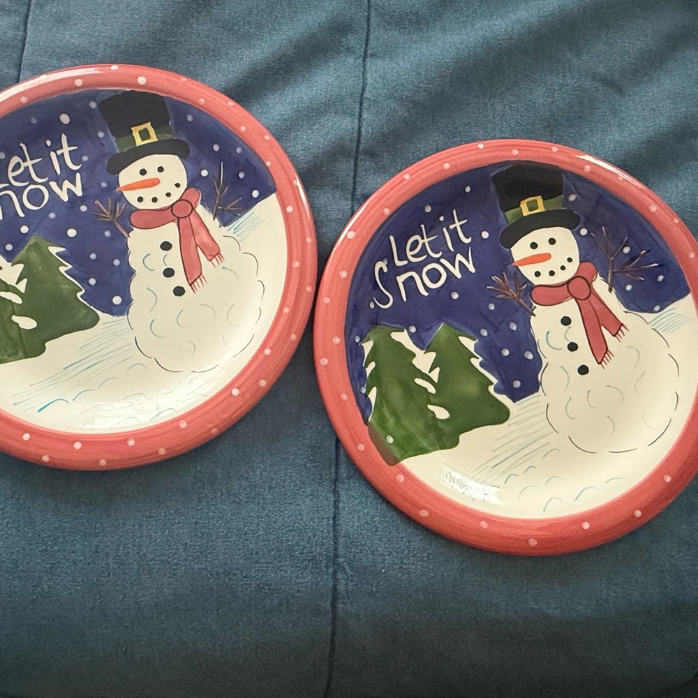 GANZ Snowman Plates - Red, White, and Blue